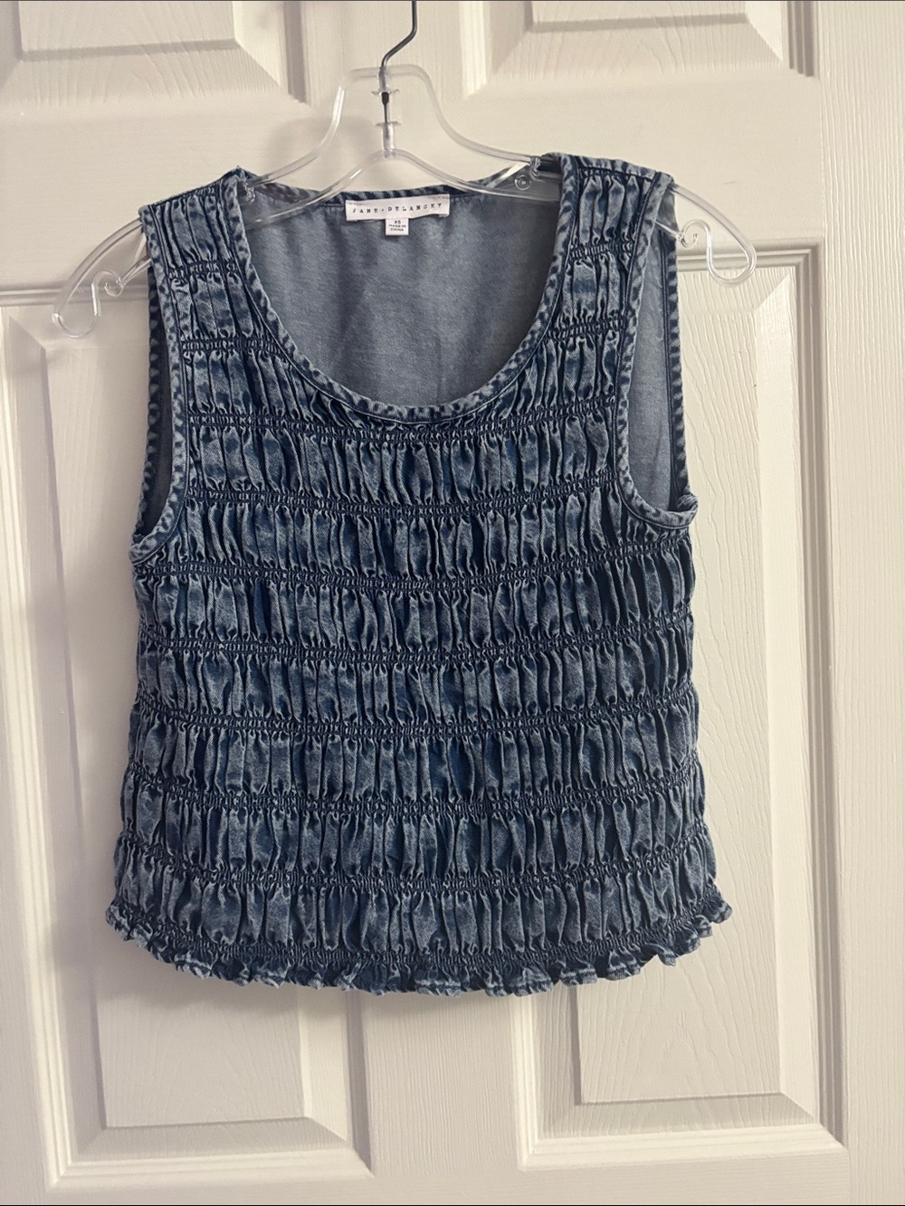 Jane and Delancey Smocked Tank Top - Denim Blue